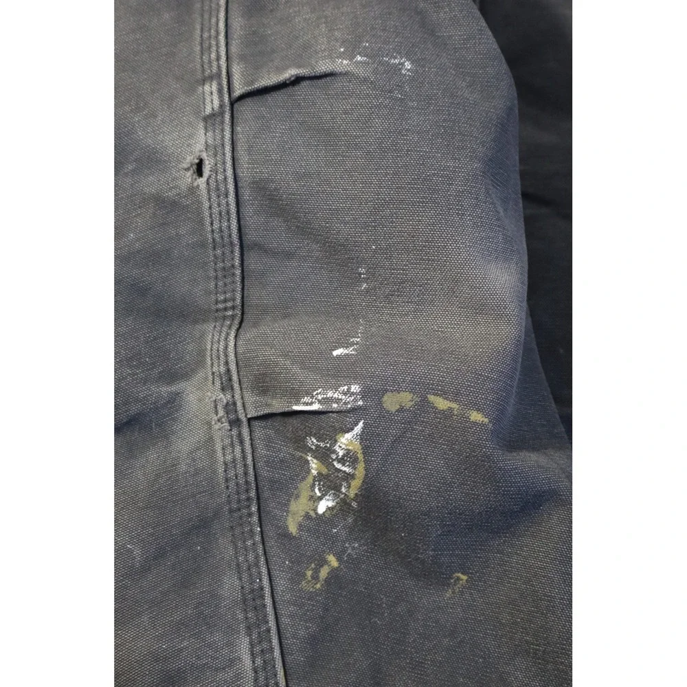 VTG Carhartt Workwear Duck Canvas Quilted Lined Barn Coat Men Large Tall C26 Blk